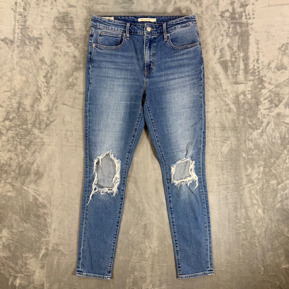 Levi's Premium 721 High‎ Rise Skinny Jeans Women's 29 - 29x30 Blue Distressed